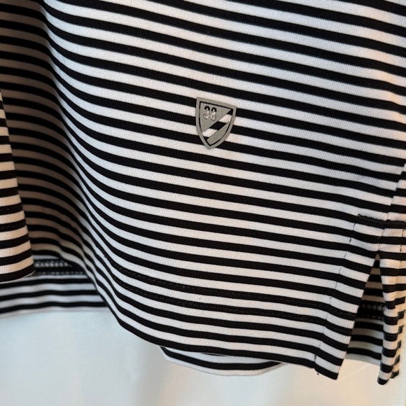 Daniel Cremieux Black and White Striped Polo Shirt - Picture 2 of 5